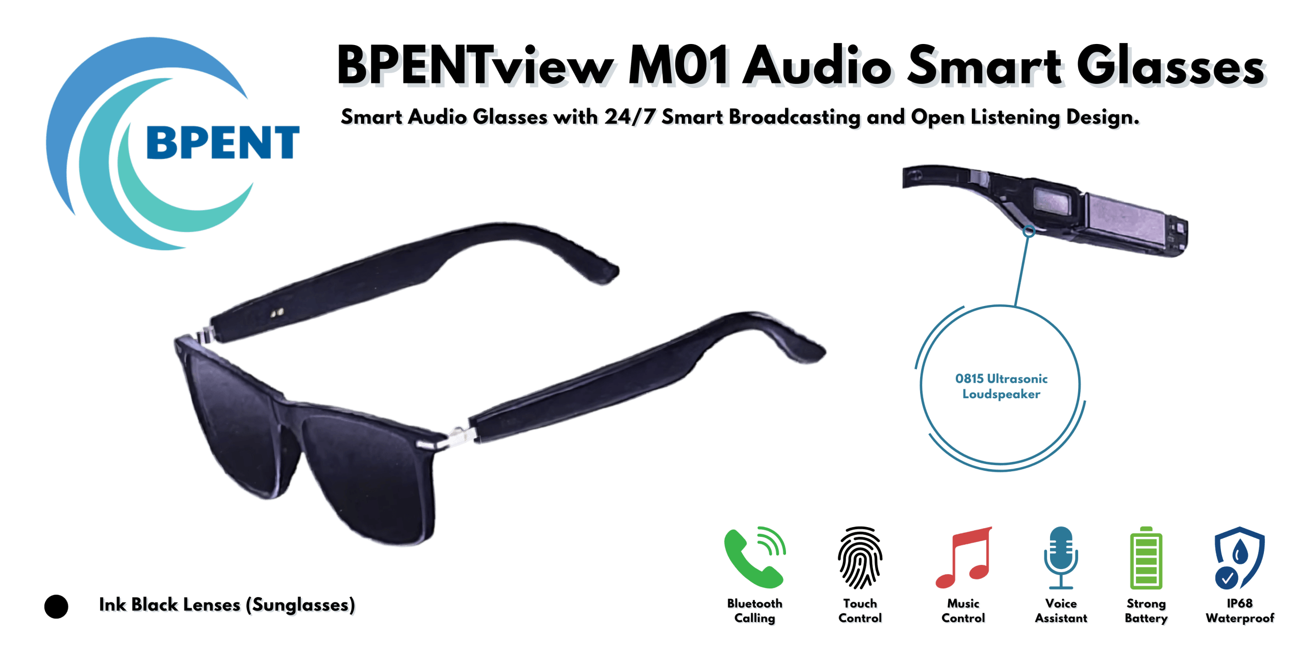 BPENTview M01 Audio Smart Glasses (Sunglasses) - Image 4