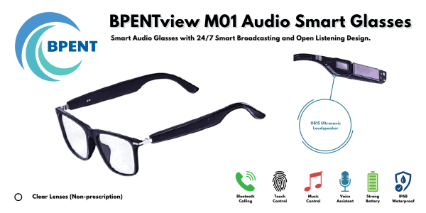 BPENTview M01 Audio Smart Glasses (Clear) - Image 4